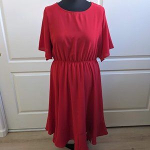 Women's Dress - semi-formal Christmas party cocktail A-line ruffle